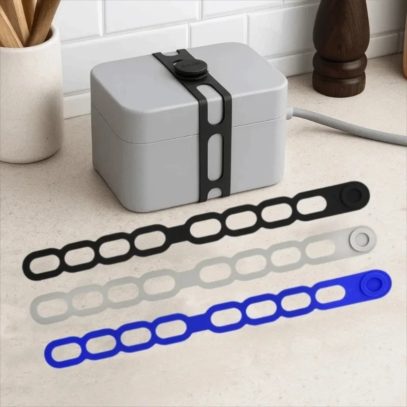 Convenient Stretchable Silicone Lid Strap - Splash-Proof, Leak-Proof, Reusable, Safe Material
