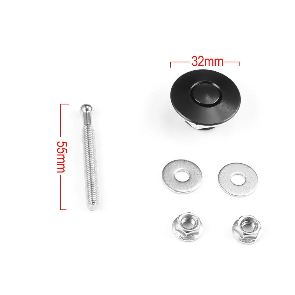 2/4pcs Universal Aluminum Push Button Billet Quick Release Racing Car Front Bumper Hood Pin Engine Lock Latch Clip Body Kit hood pins lock