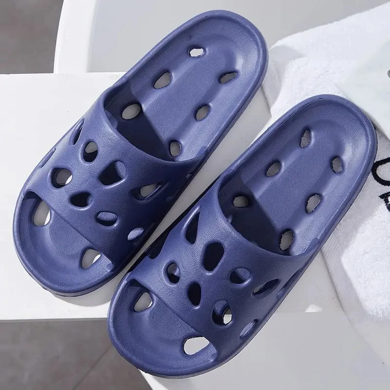 

A926ZXW House Cheese Slippers Leaking Quick-drying Shower Slipper Light Weight WaterLeaky Beach Flip Flop Swimming Slide