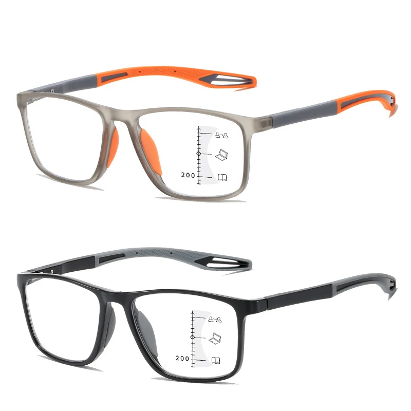 Soft Multifocal Progressive Reading Glasses Anti Blue Light Elderly Eyewears Men Women Large Frame