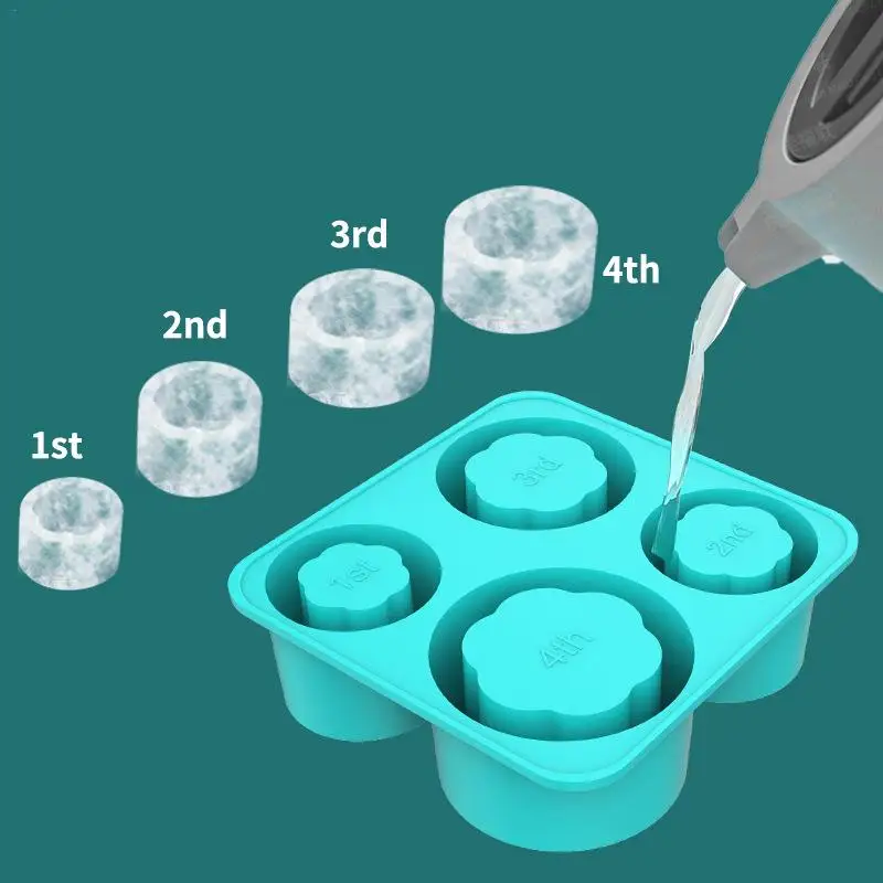

2024 Efficient Ice Mould 4 Hole Versatile Ice Cube Tray Ice Trays For Freezer Innovative Quick Food Grade Ice Holder Secure Lid