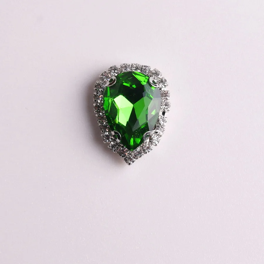 Water Drop Shape Glass Crystal Rhinestone Chain Sew on Beads for Clothes Shoes DIY Trim