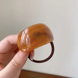 Elegant Coffee - Colored Hair Ties for Women: Stylish & High - End Accessories (A)