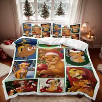 Housse de couette Lion King Simba, ensemble de literie Lion de dessin animé, housse de couette en microfibre avec fermeture éclair et taie d'oreiller 2 pièces 5