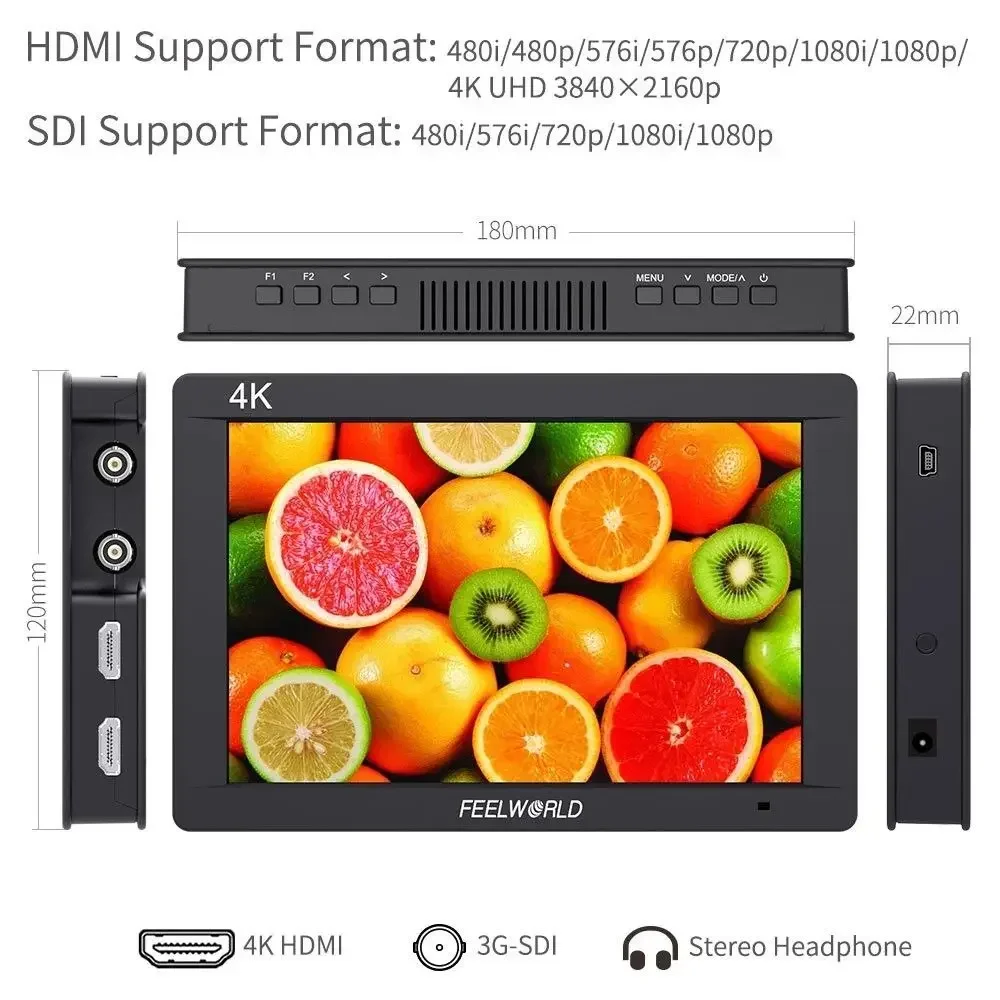 7 Inch IPS Full HD 1920x1200 Portable DSLR Monitor 3G SDI 4K HDMI Camera Field Monitor for Sony Nikon Canon portable monitor dslr field monitor