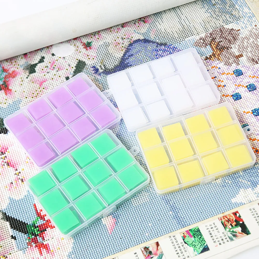 Cera Per Pittura Diamante 24 Pezzi | 2.5x2.5cm | 4 Colori | Con Scatola Organizer
