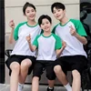 Summer Dad Mom & Kid Raglan Sleeve Patchwork T-Shirt Family Matching Outfits Loose Short Sleeve Cotton Top DIY Custom LOGO Image 3