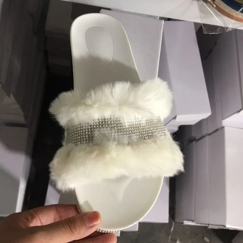 Summer Women Casual Slippers Luxury Rhinestone Suede Platform Flats Indoor Outdoor Comfortable FemaleSlippers Chanclas Mujer