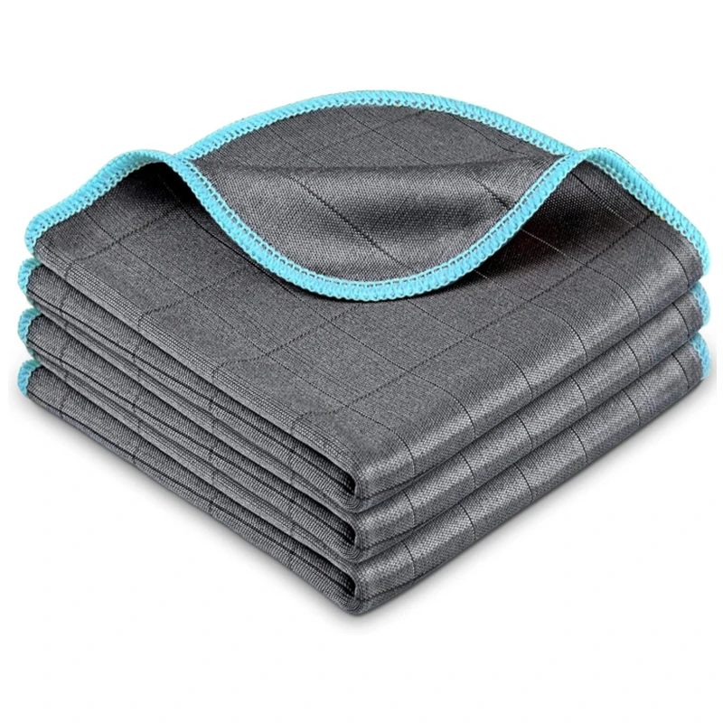 Microfiber Carbon Fiber Cleaning Cloth Reusable for Kitchen Dish Cloth Glass Window Polishing Streak Free Miracle Easy Clean Rag 3
