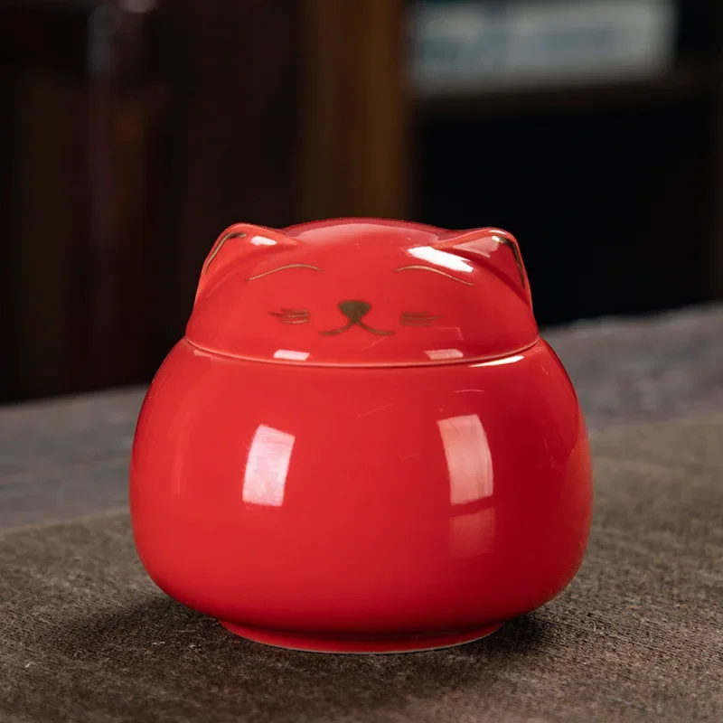 Ceramic Pet Cat Urn Handmade Shaped Animal Memorial Products White Black Decorative Urn Cat for Funeral Memorials Pet Urns cremation urn