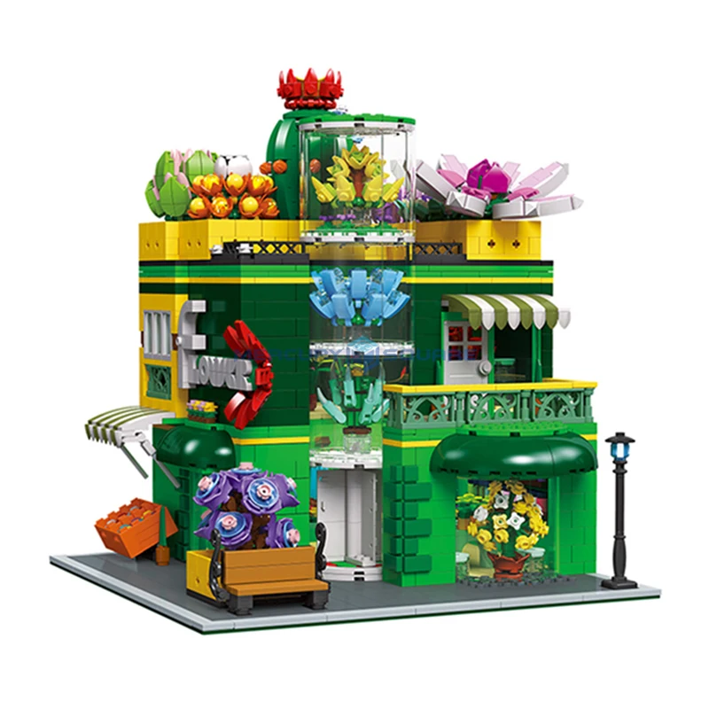 

Succulent Plant Shop Buliding Bricks MOC 16056 Store Model Blocks City Street View Architecture Ideas Toy Gift Kids Girls Boys