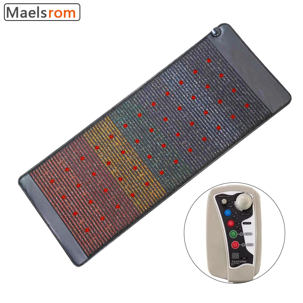 180*90CM Far Infrared Heating Single Photon Therapy PEMF Massage Mat With 7 Gemstone For Infrared Physiotherapy Detoxification