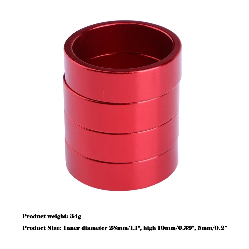 Aluminum Alloy Bike Headset Stem Mountain Bicycle Front Fork Washer Bike Stem Handlebar Spacers Ring Gasket Inner diameter 28mm