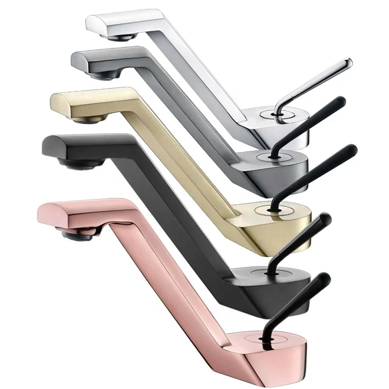 

Brass Brushed Rose Gold Grey Tilt Basin Faucet Single Handle Switch Mixer Tap Hot Cold Bathroom Water Saving Kitchen Accessories