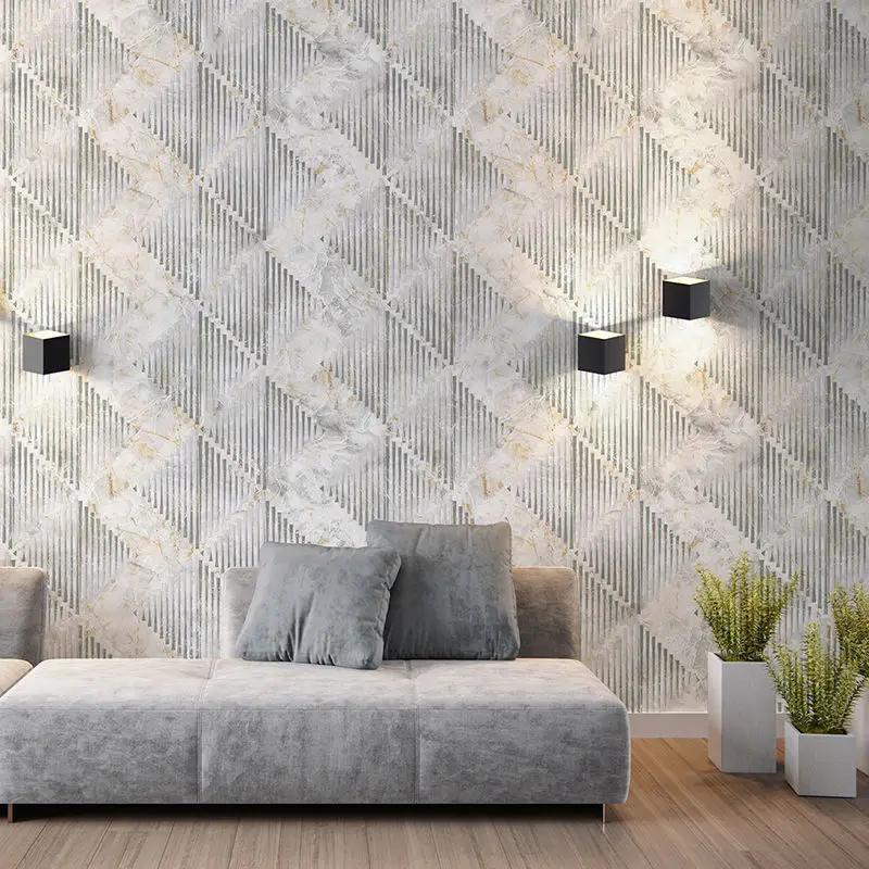 

Noridc Geometric Wall Papers 3D Rhombus Wallpaper Roll for Living Room Background Papel Pintado Mural