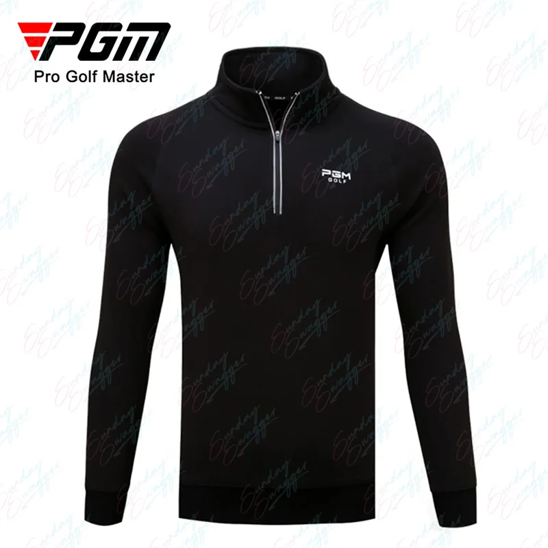 

PGM Golf Clothing Men's Outdoor Sports Autumn and Winter High -necked Black long sleeved Keep warm Top shirt