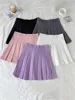 2024 New Black Skirt Female Summer High Waist gothic Anti-Glare A-Line Pleated Skirt Short Skirt Purple Ins Tide Ulzzang Skirt 1
