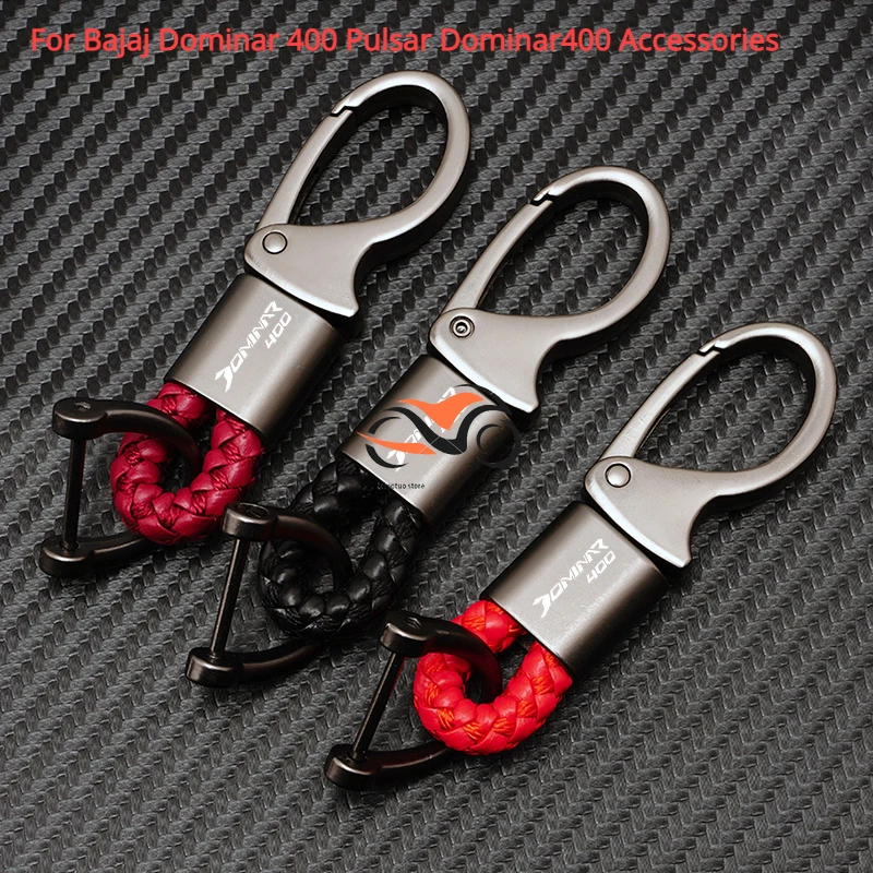 

2023 New Motorcycle Keyring Metal Key Ring Braided rope Keychain For Bajaj Dominar 400 Pulsar Dominar400 Accessories