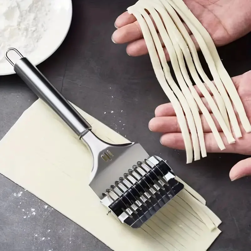 Kitchen Accessories Noodle Press Pasta Attachment Manual Noodle Cutter Stainless Steel Machine Noodle Cut Shallot Cutter Spaetzle Pastry Handle Maker Cutting Kitchen Tool
