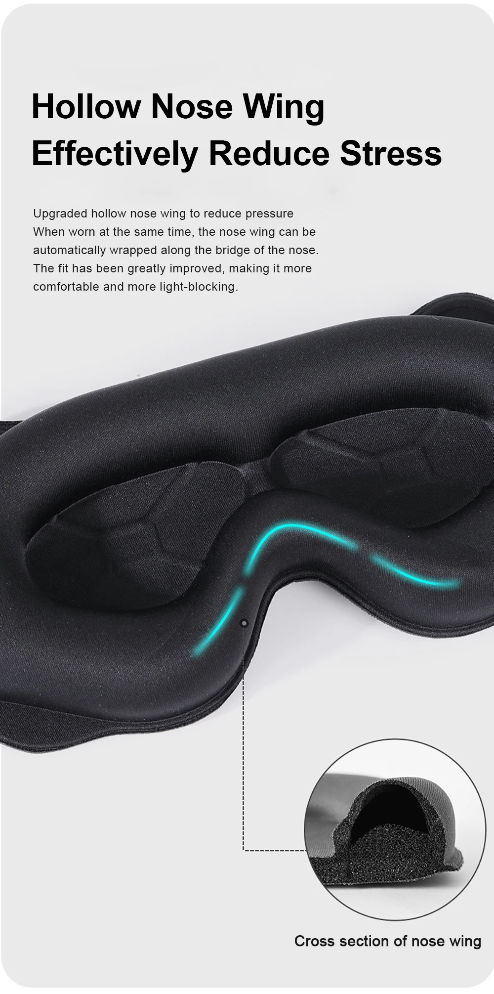 3D Contoured Sleep Mask – Light-Blocking Eye Mask for Better Sleep