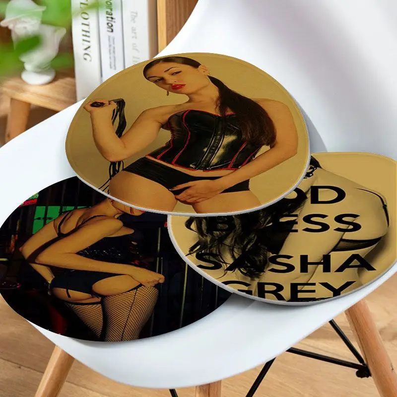 

Sasha Grey Sexy Round Sofa Mat Dining Room Table Chair Cushions Unisex Fashion Anti-slip Seat Mat