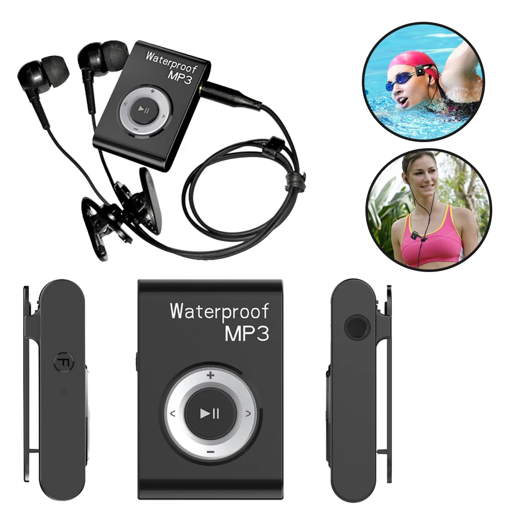 Mini lecteur MP3 étanche, pour natation, sport, course, équitation