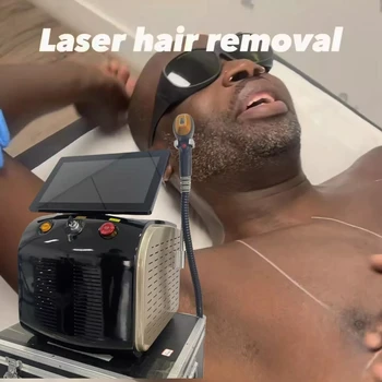 Desktop 755 808 1064nm Tre lunghezze d'onda Ghiaccio Titanio Diodo Laser Macchina per la depilazione Dispositivo 3000W Professionale per il salone 1