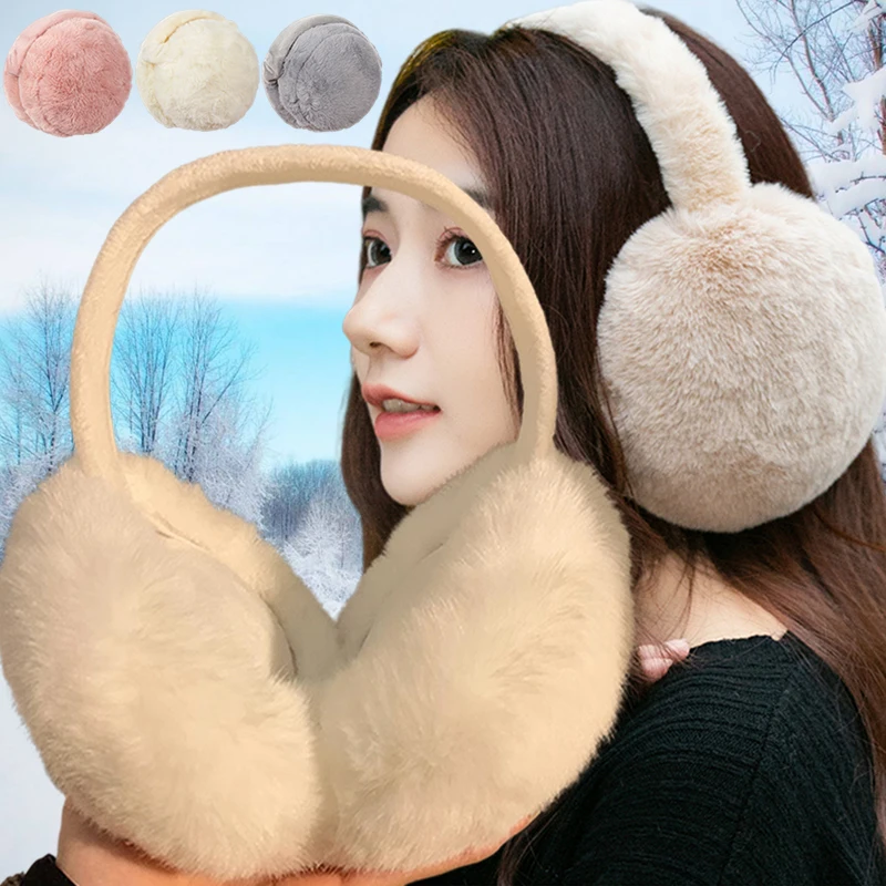 

Autumn Winter New Warm Ear Muffs Girl Fluffy Earmuffs Women Plush Earmuffs Ear Warmers Solid Color Soft Casual Ear Muffs Earlap