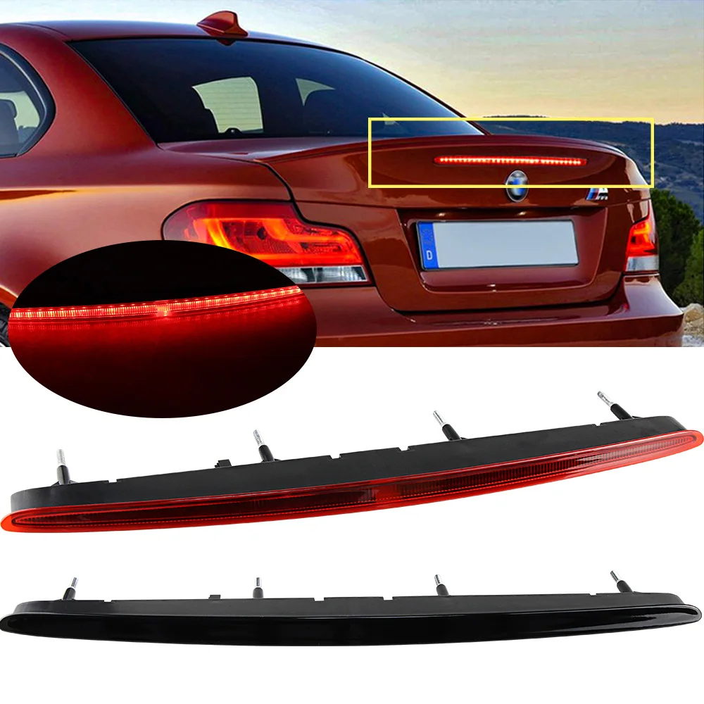 For BMW 1 Series 128i 135i M E82 E88 2007-2013  Smoked RED Lens LED Rear Boot Third Brake Stop Light Car Accessories 63257164978