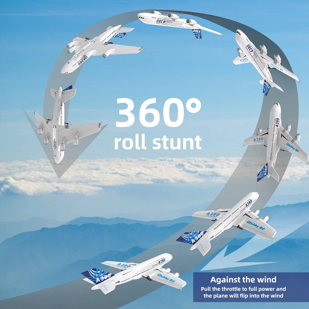 A380 2채널 3채널 RC 비행기 에어버스 EPP 폼 항공기 장난감 2.4G 글라이드 고정익 RTF 비행기 야외 장난감 드론 어린이 생일 선물