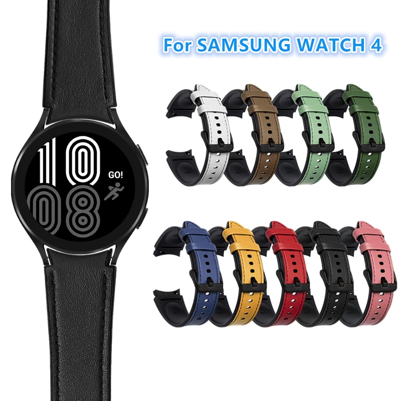 

Ремешок кожаный и силиконовый для Samsung Galaxy Watch 4 Classic 46 мм 42 мм, браслет для смарт-часов Galaxy Watch 4 44 мм 40 мм