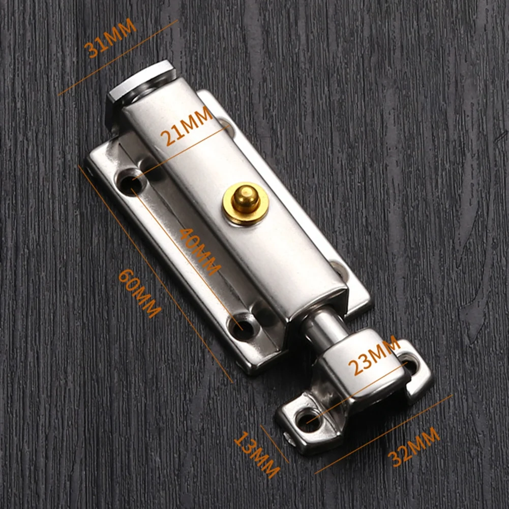 Description Picture 4 of itemSelf-Elastic Latch Button Door Latch Bolt Lock Stainless Steel Spring Bounce Door Window Automatic Sliding Bolt Hardware