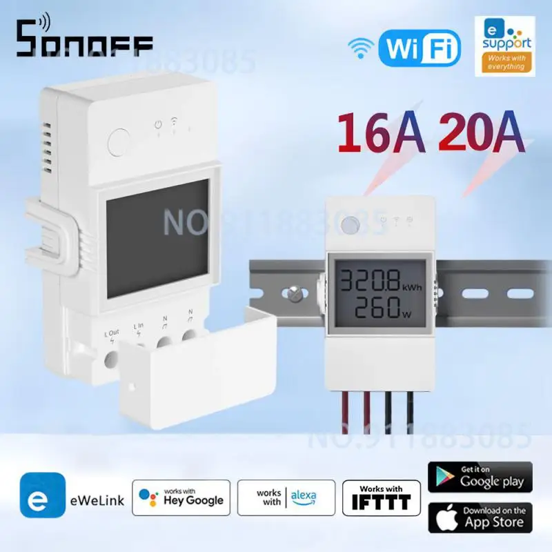 

SONOFF Pow Elite Smart WiFi Power Meter Switch With Overload Protection 16/20A Monitor Current Energy Switches Work With Alexa