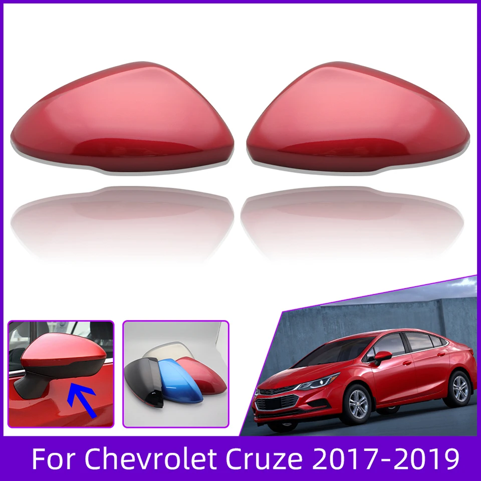 

2Pcs Rearview Mirror Cover Cap For Chevrolet Cruze 2017 2018 2019 Exterior Door Wing Mirror Case Housing Side Lid With Lamp Type