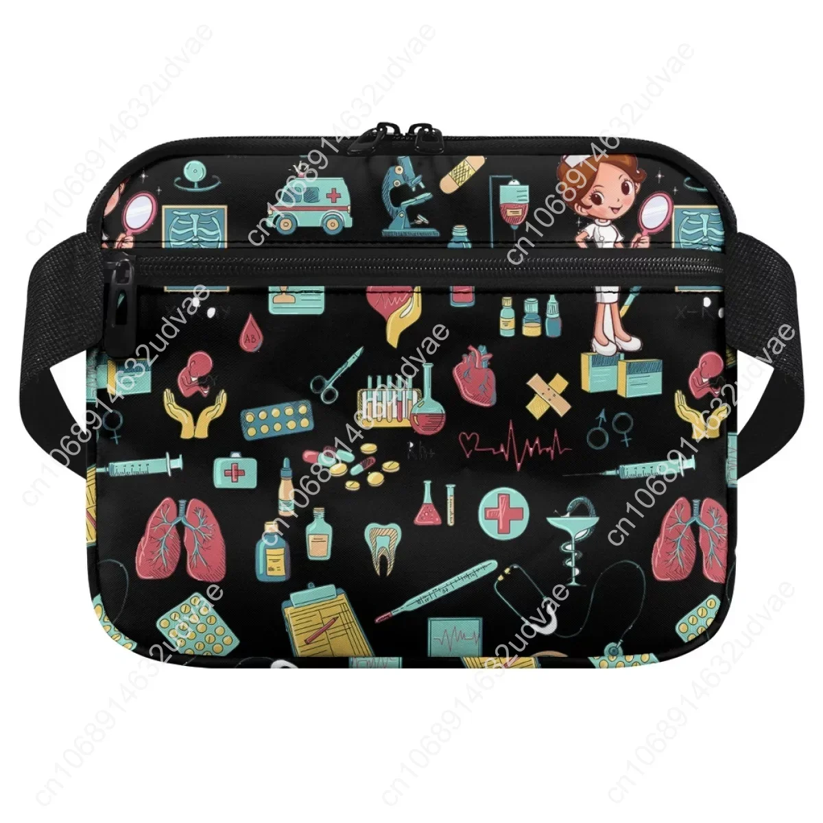 Nurse ECG Printing Women Belt Bags Adjustable Multi-Pocket Women Medical Waist Bag for Bandage Medicine Stethoscope Pouch Gift