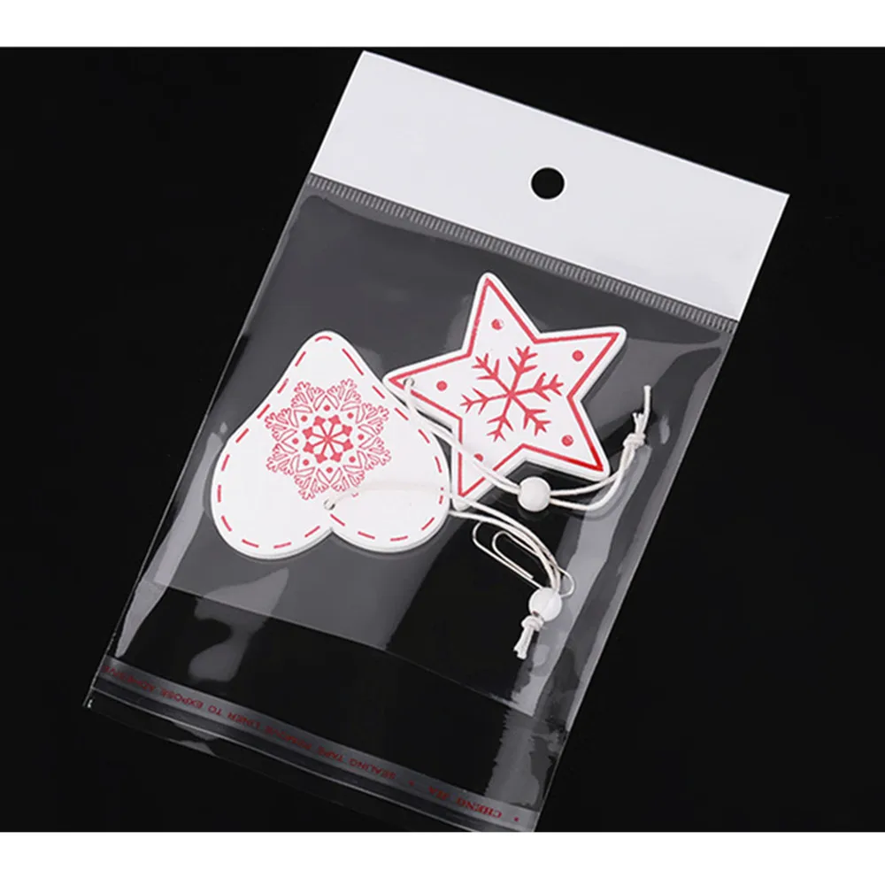 200pcs Self Adhesive Seal OPP Bags with White cardboard and Hanging Holes - Transparent Plastic Poly Bag Jewelry Gift Packaging 5
