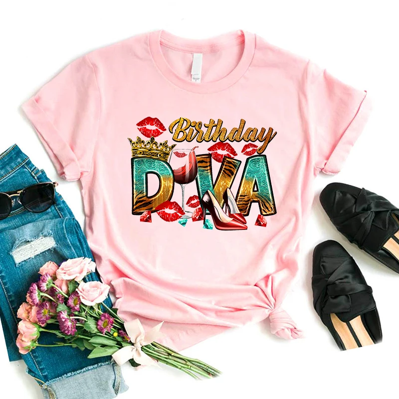 Aquarell Geburtstag Königin Schmetterling Gedruckt T Shirt Frauen Geburtstag Geschenk T-shirt Weibliche Kühle Sommer Tops T Shirt Femme – Detail 10
