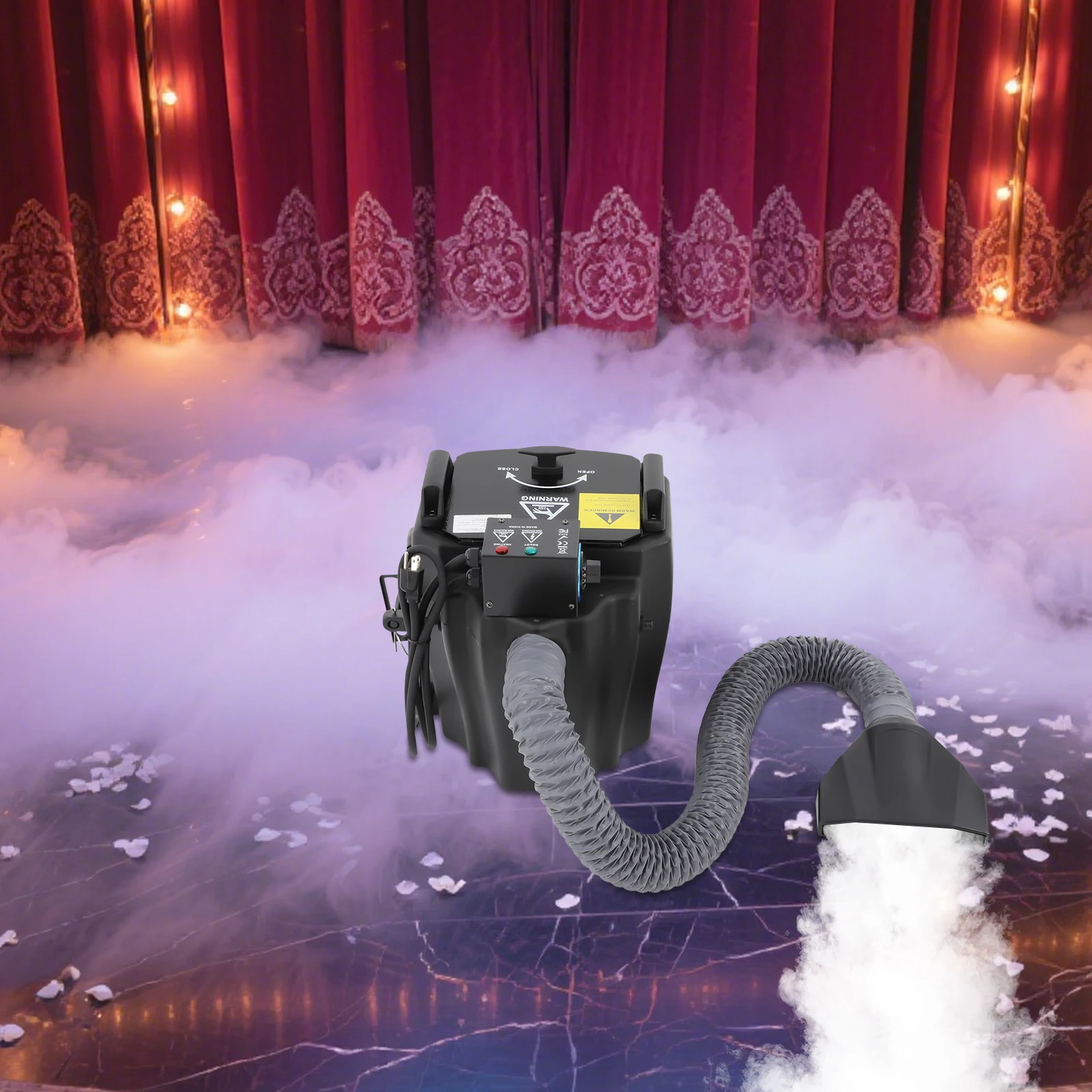 Dry Ice Machine Low Lying Fog Machine 3500W 1614ft&sup2; Coverage 11LBS Large Capacity for Stage Wedding DJ Party