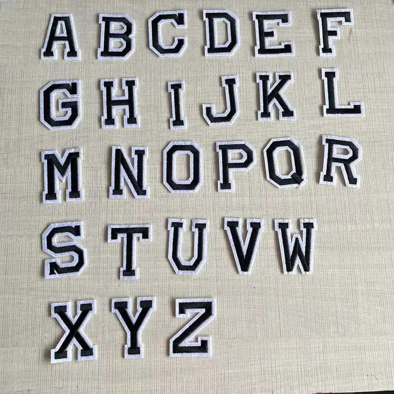 1 Stück/10 Stück A~Z Schwarze Alphabetbuchstaben mit weißem Rand – Detail 6