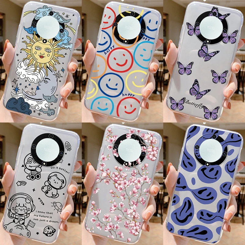 Clear Silicone TPU Phone Case with Print Design for Honor Magic 5 Lite & X9a 2023