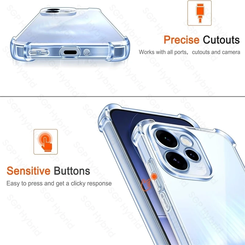 Clear Crystal Silicone Soft Case - Slim Transparent Shockproof Coque