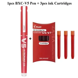 Premium Gel Pen with Replaceable Ink Cartridge - Smooth Writing School and Office Accessory (0.5mm Red and ink)