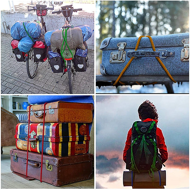 30cm Heavy Duty Luggage Straps Rope Hooks Elastic Bungee Cord for Outdoor