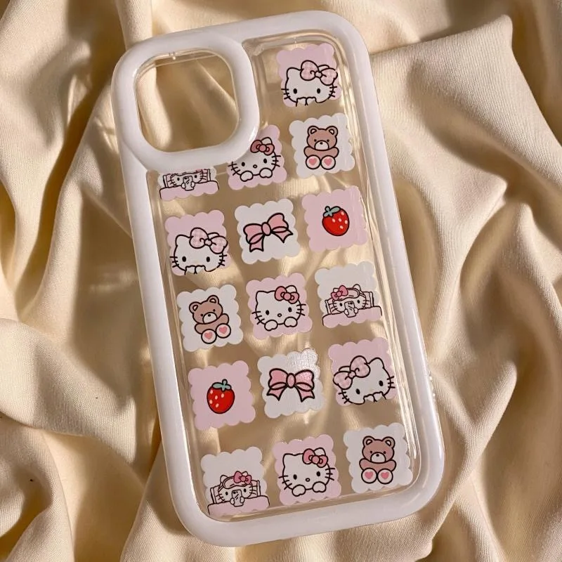 thumbnail image 1 of Fashion Sanrio Hello Kitty Phone Cases For iPhone 15 14 11 13 12 Pro Max XR XS 7 8 Plus Transparent Silicone Back Cover Y2k Girl, 1 of 5