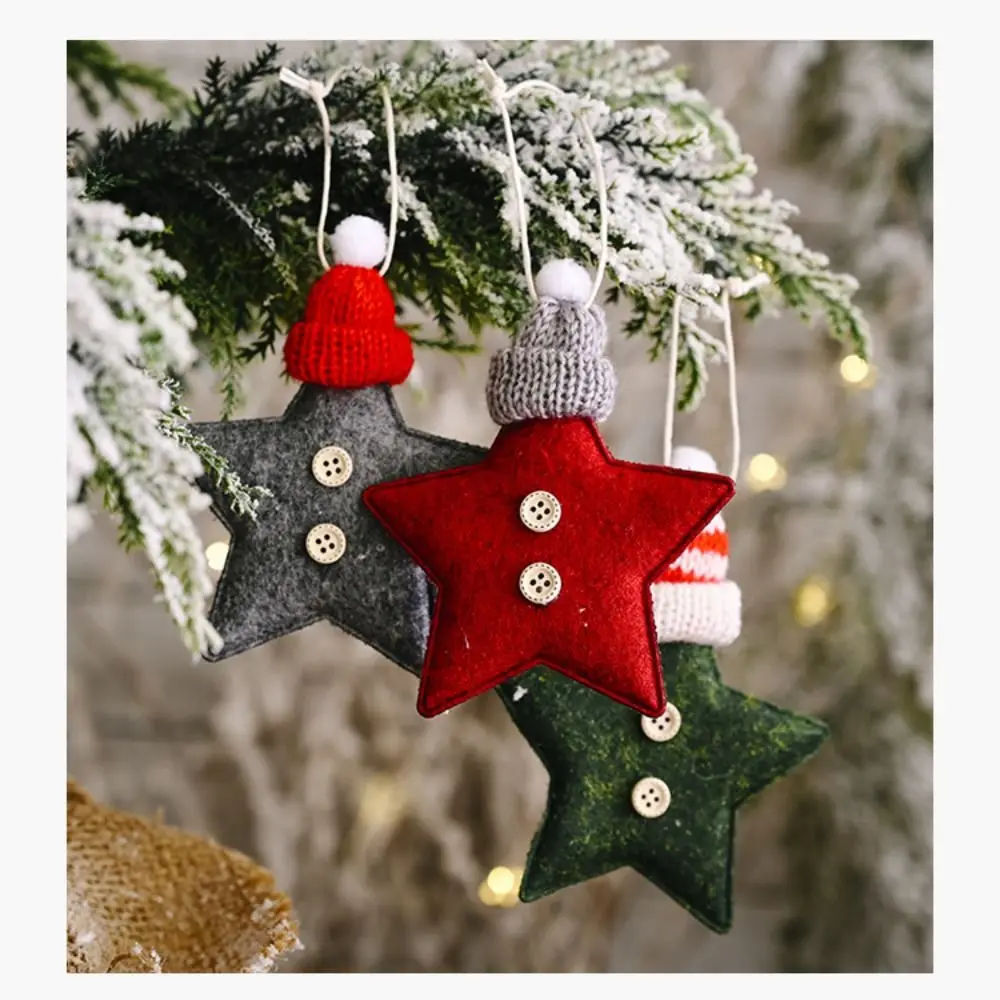 

5Pcs Santa Claus Christmas Ornaments Red Star Snowman Xmas Standing Doll DIY Light Weight Xmas Tree Pendant