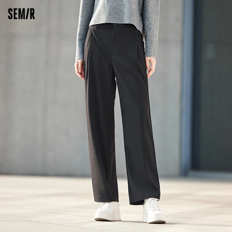 

Брюки Semir женские Асимметричные однотонные, повседневные модные элегантные штаны с широкими штанинами, простота ухода, весна 2024