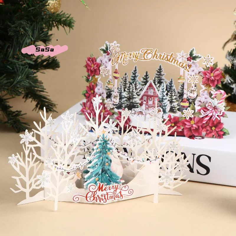 3D Santa Claus Christmas Decorative Card Festive Greeting Card for Parents Siblings Teachers Classmates - Image 4