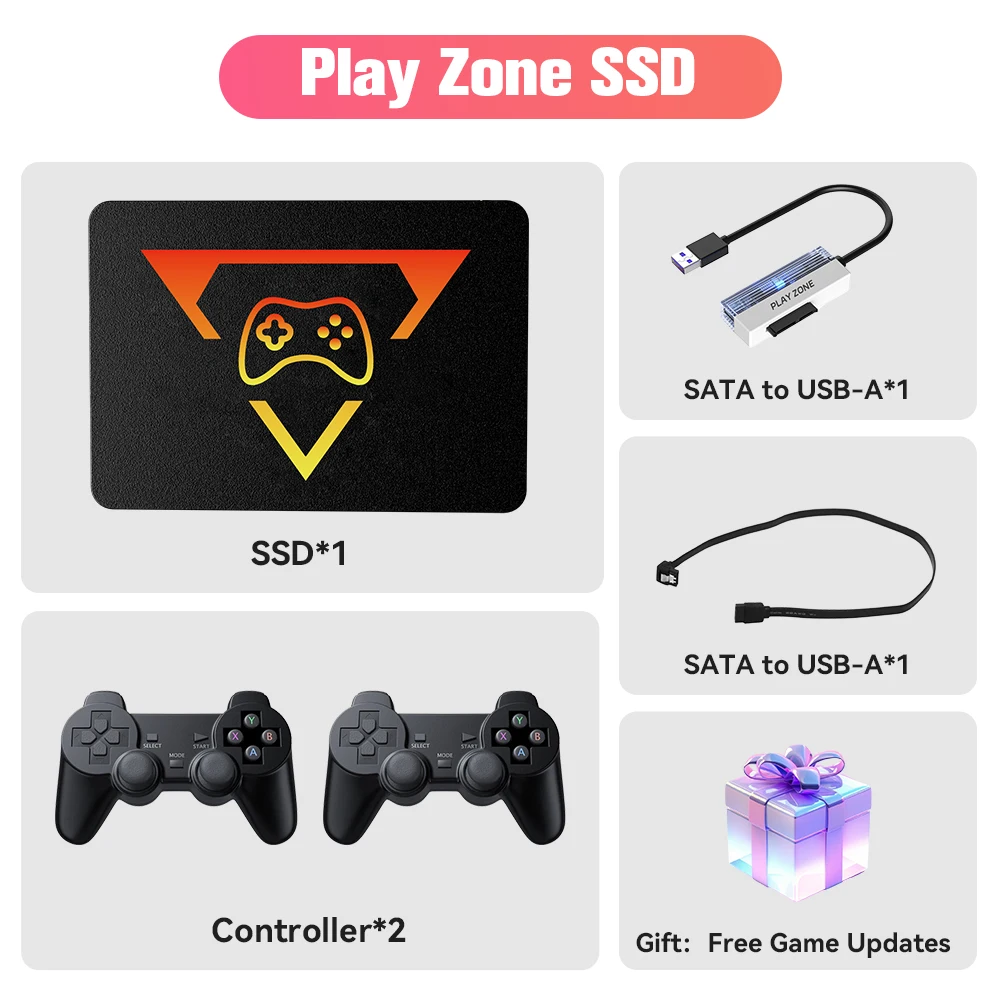 PlayZone 1TB External Emulator Game SSD Built-in 16000 Retro&AAA