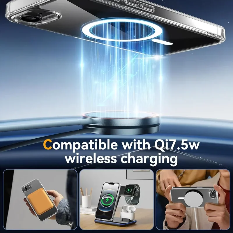 Magsafe-Compatible Magnetic Wireless Charging Shockproof Matte Back Cover