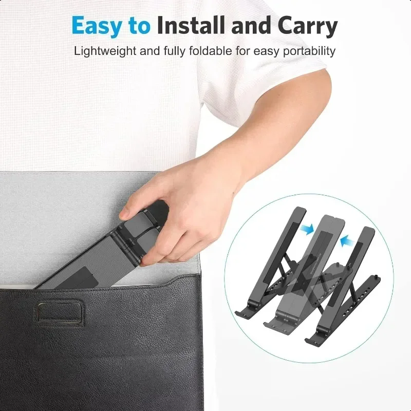 알루미늄 휴대용 노트북 스탠드 홀더 액세서리 맥북 에어 프로 노트북 지지대 컴퓨터 브래킷 접이식 노트북 받침대